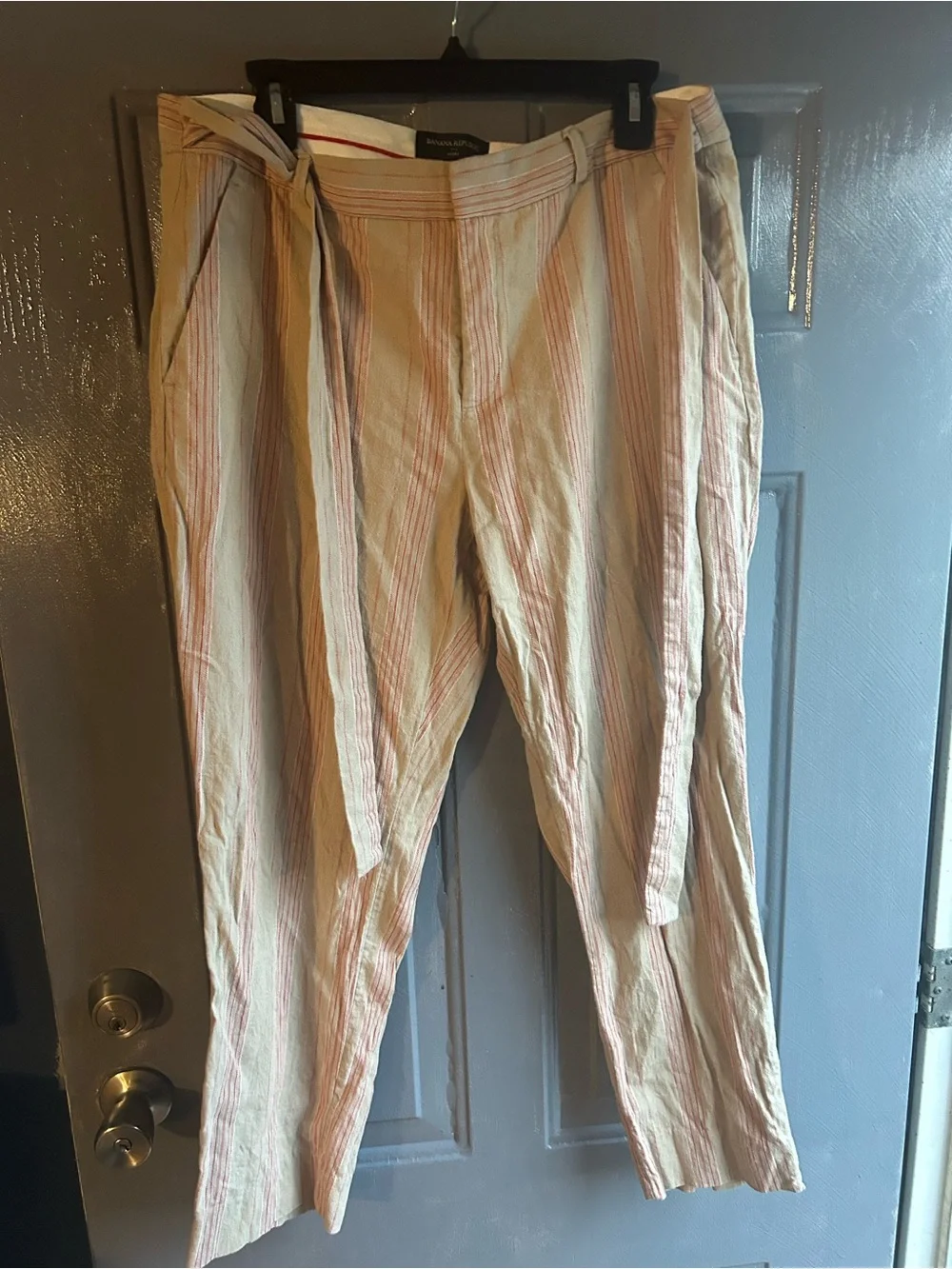Banana Republic Avery Women's Striped Ankle Pants Multicolor, Size 12 4 Pockets